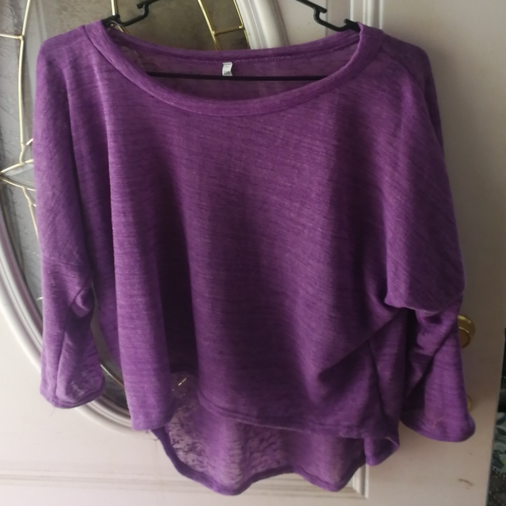 A purple mid sleeve shirt